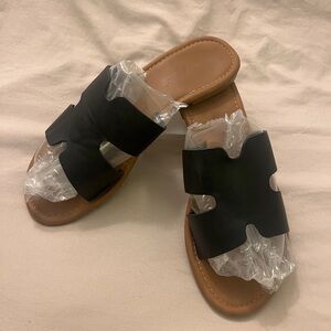 Women's Black Slide Sandals